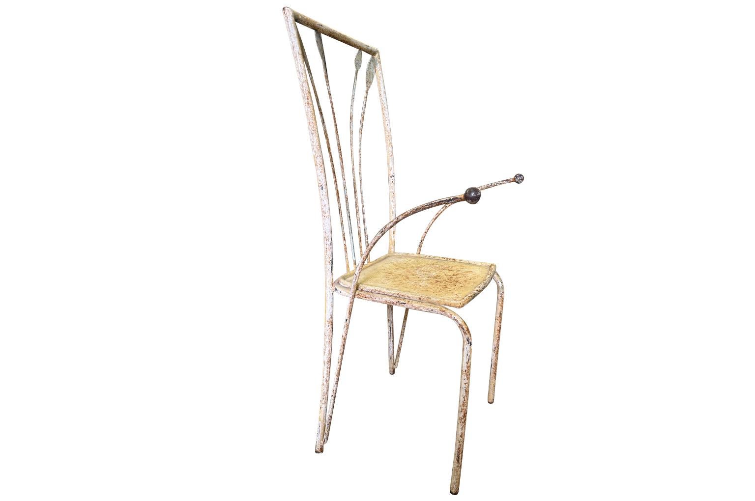 Ensemble de 6 chaises de jardin en fer français en vente 6