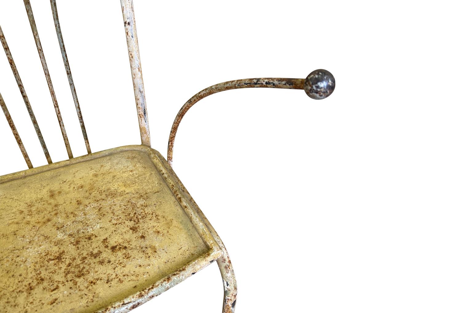 Ensemble de 6 chaises de jardin en fer français en vente 7