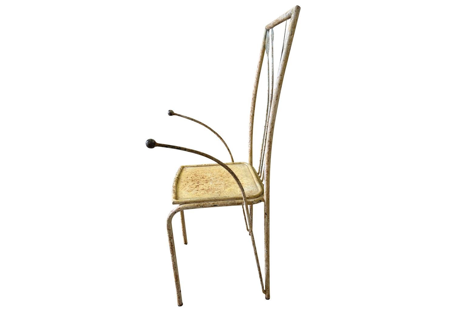 Ensemble de 6 chaises de jardin en fer français en vente 2