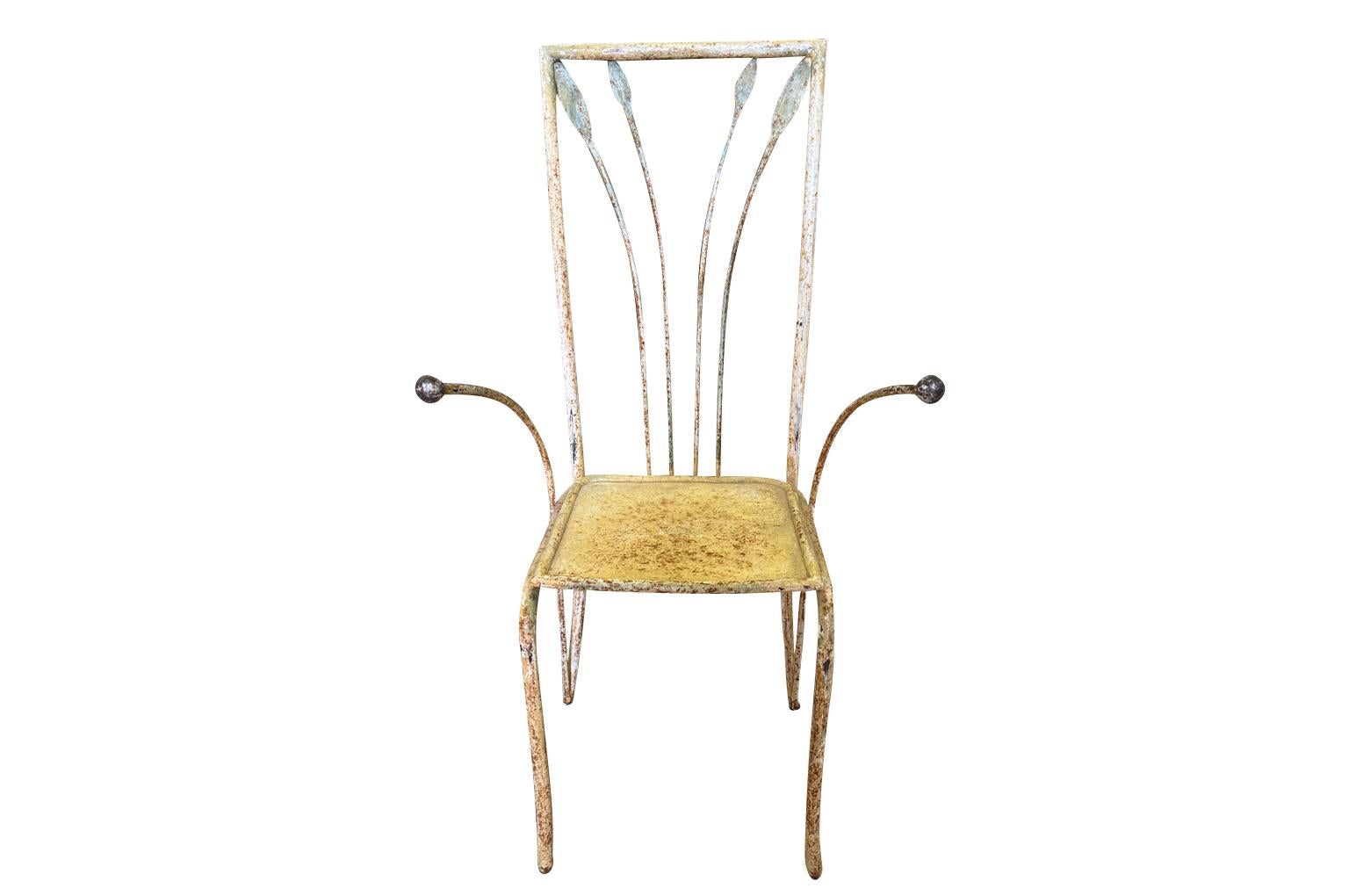 Ensemble de 6 chaises de jardin en fer français en vente 3