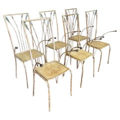 Set di 6 sedie da giardino francesi in ferro