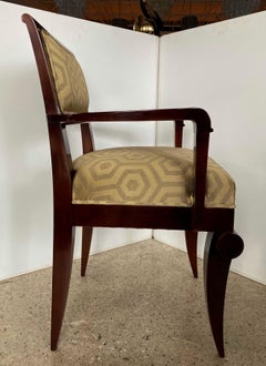 Set of 6 French Late Art Deco Amboyna Dining/Armchairs, Jules Leleu