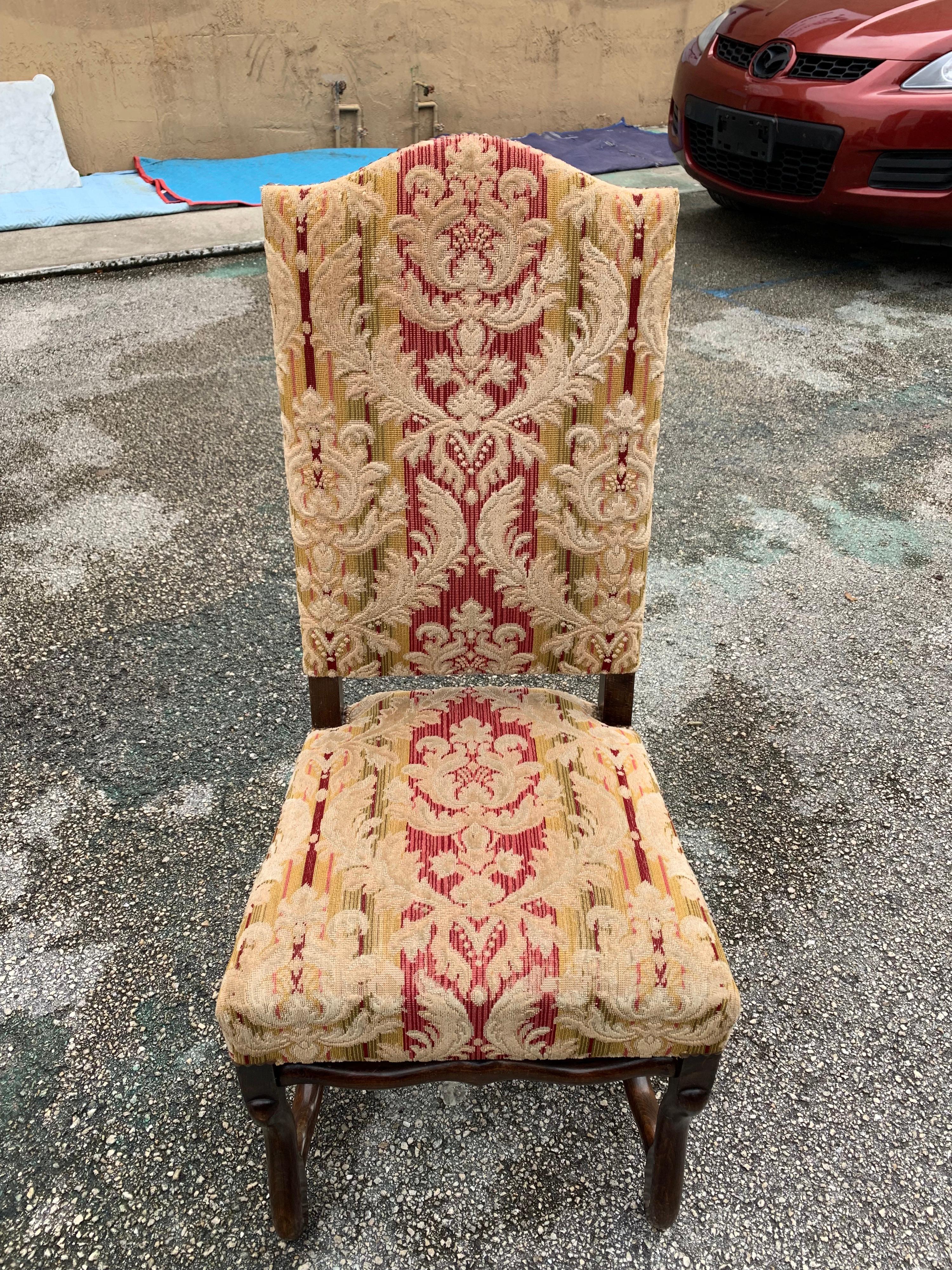 Set of 6  French Louis XIII Style Os De Mouton Dining Chairs, 1900s For Sale 12