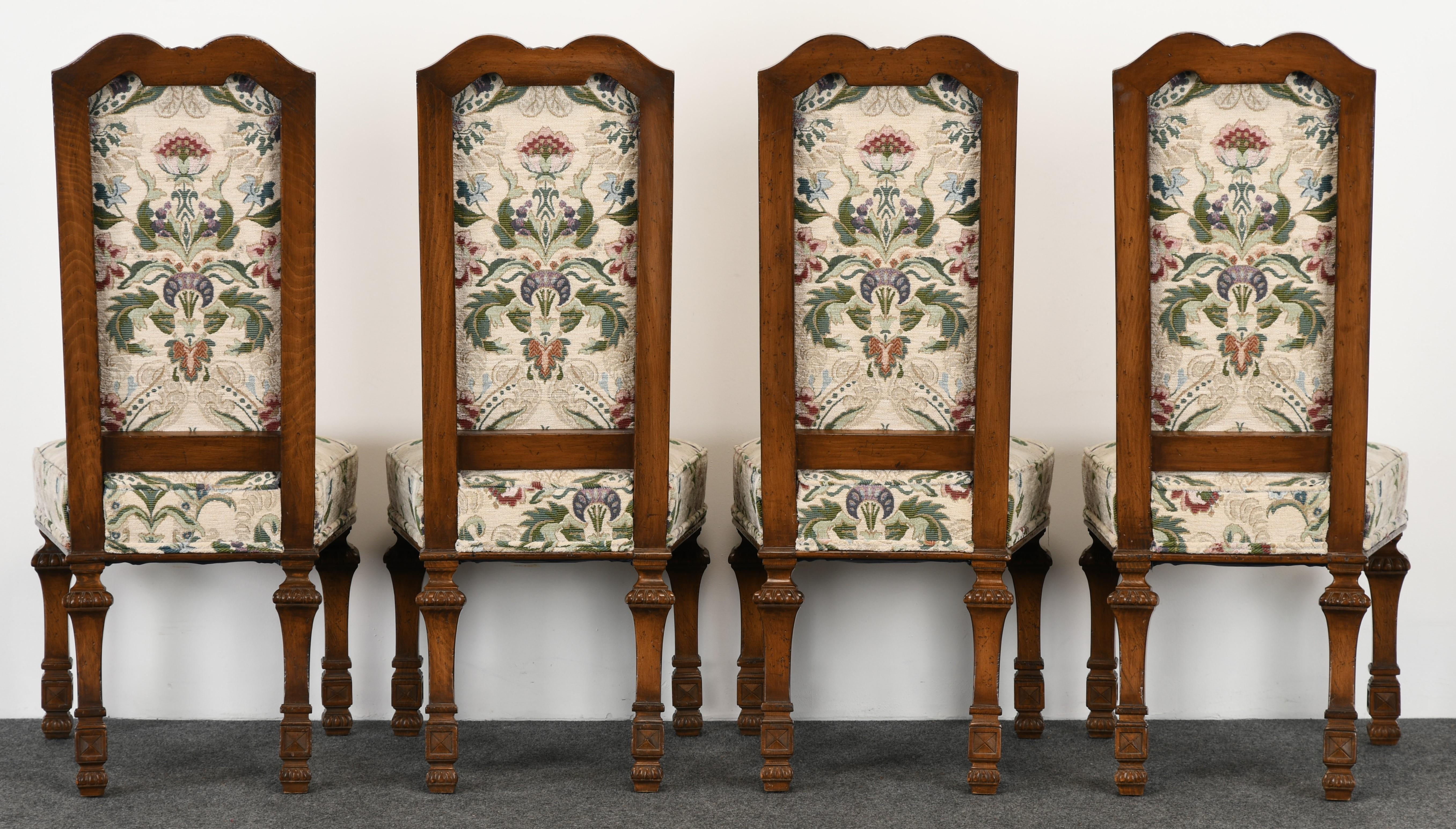 American Set of 6 French Louis XIV Dining Chairs by Auffray Furniture, 1980s