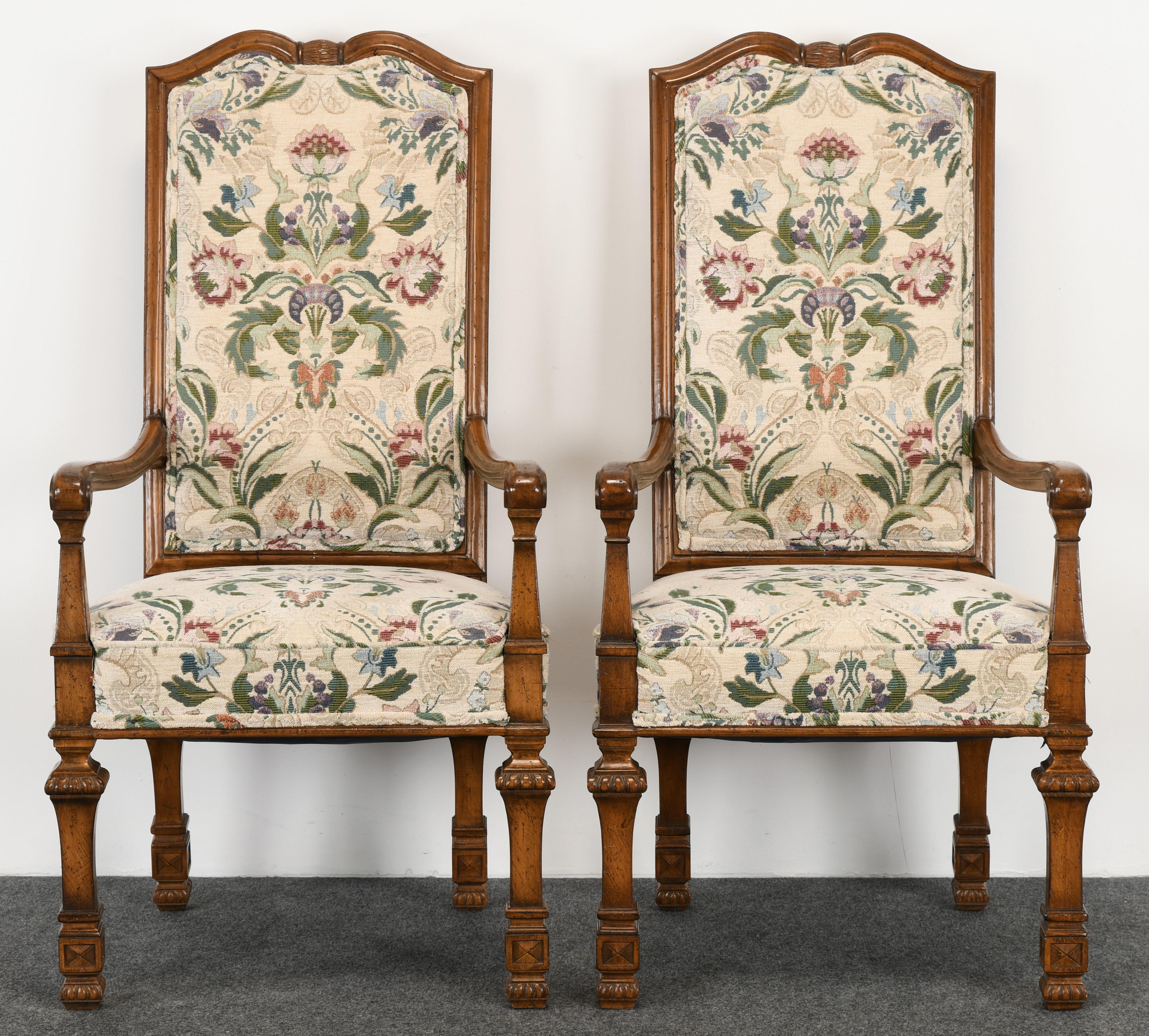 Late 20th Century Set of 6 French Louis XIV Dining Chairs by Auffray Furniture, 1980s