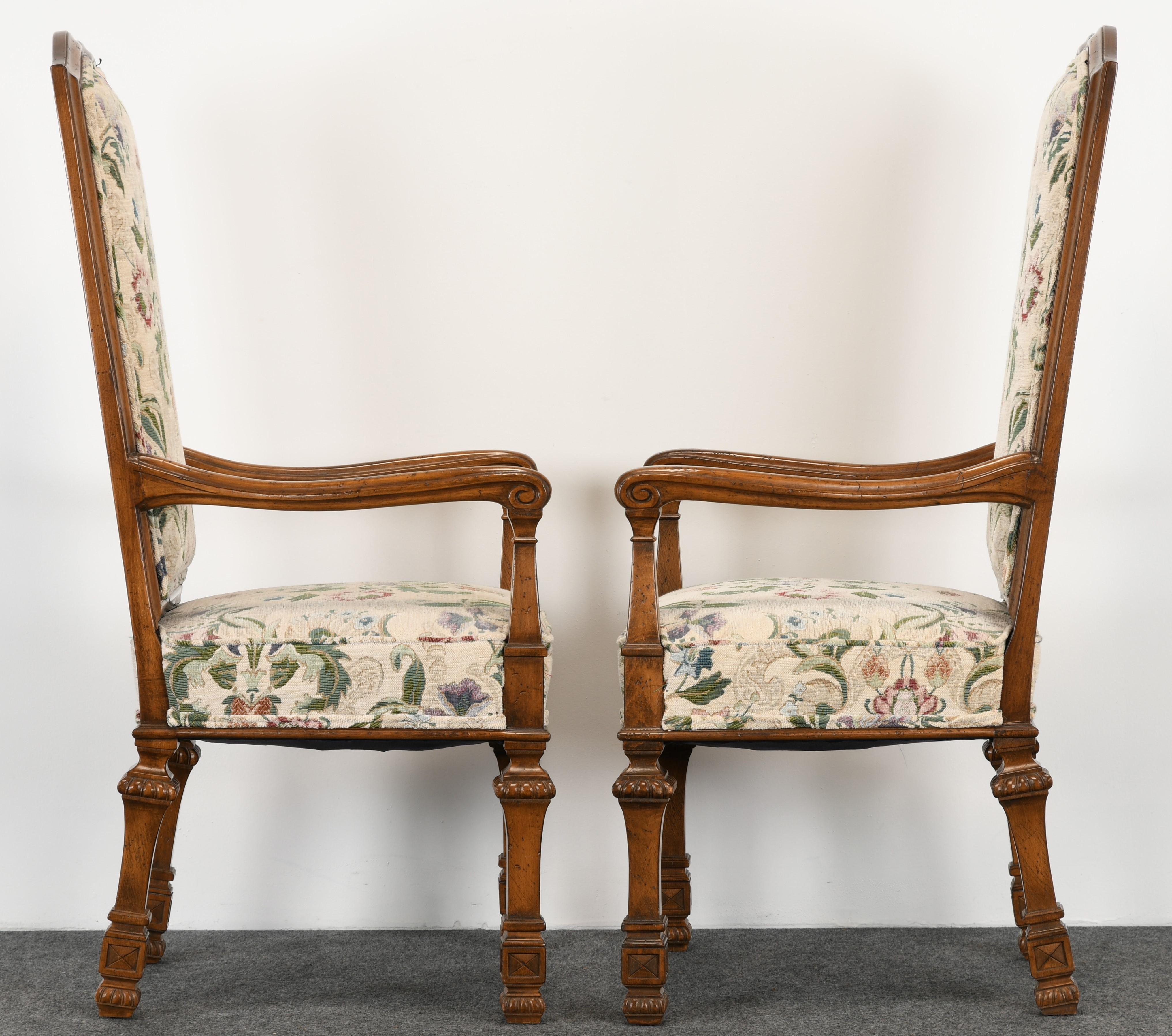 Upholstery Set of 6 French Louis XIV Dining Chairs by Auffray Furniture, 1980s