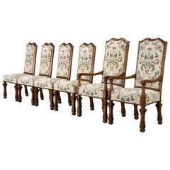 Set of 6 French Louis XIV Dining Chairs by Auffray Furniture, 1980s