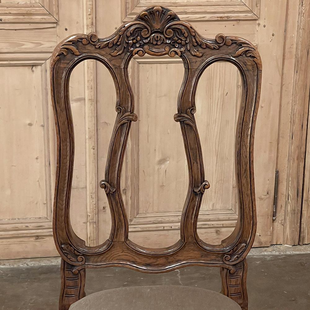 Ensemble de 6 chaises de salle à manger françaises Louis XV en mohair en vente 11