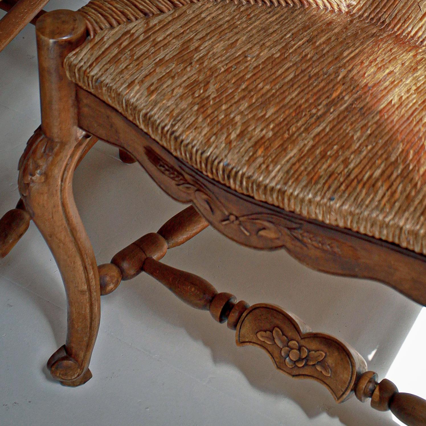 Set of 6 French Louis XV Style Dining Chairs For Sale 1