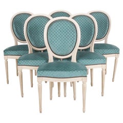 Set of 6 French Louis XVI Cameo Back Chairs