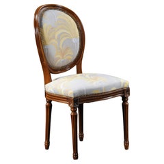 Set of 6 French Louis XVI Medallion Dining Chairs – 4 Side + 2 Armchairs