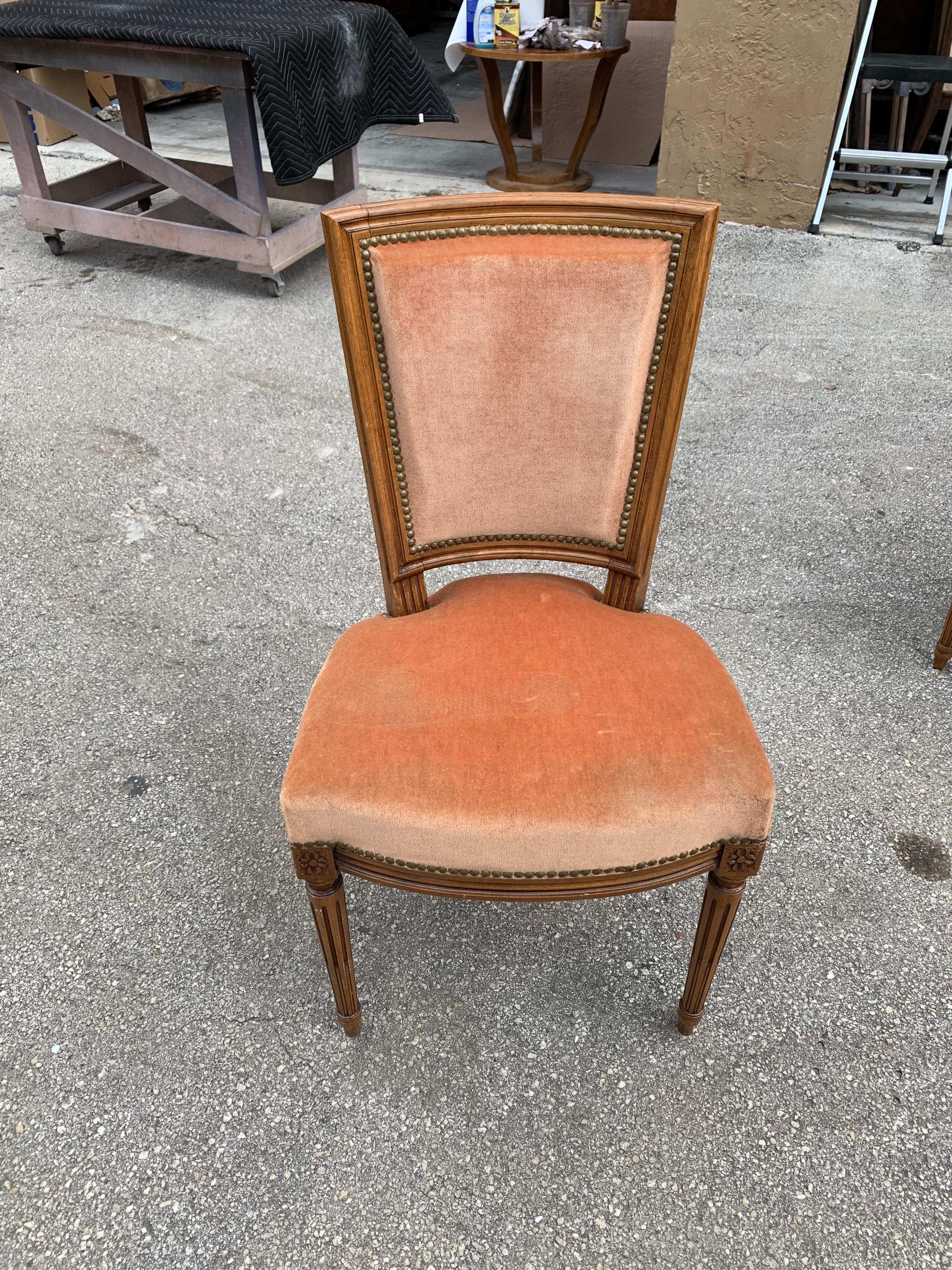 Set of 6 French Louis Xvl Solid Mahogany Dining Chairs, 1910s For Sale 9