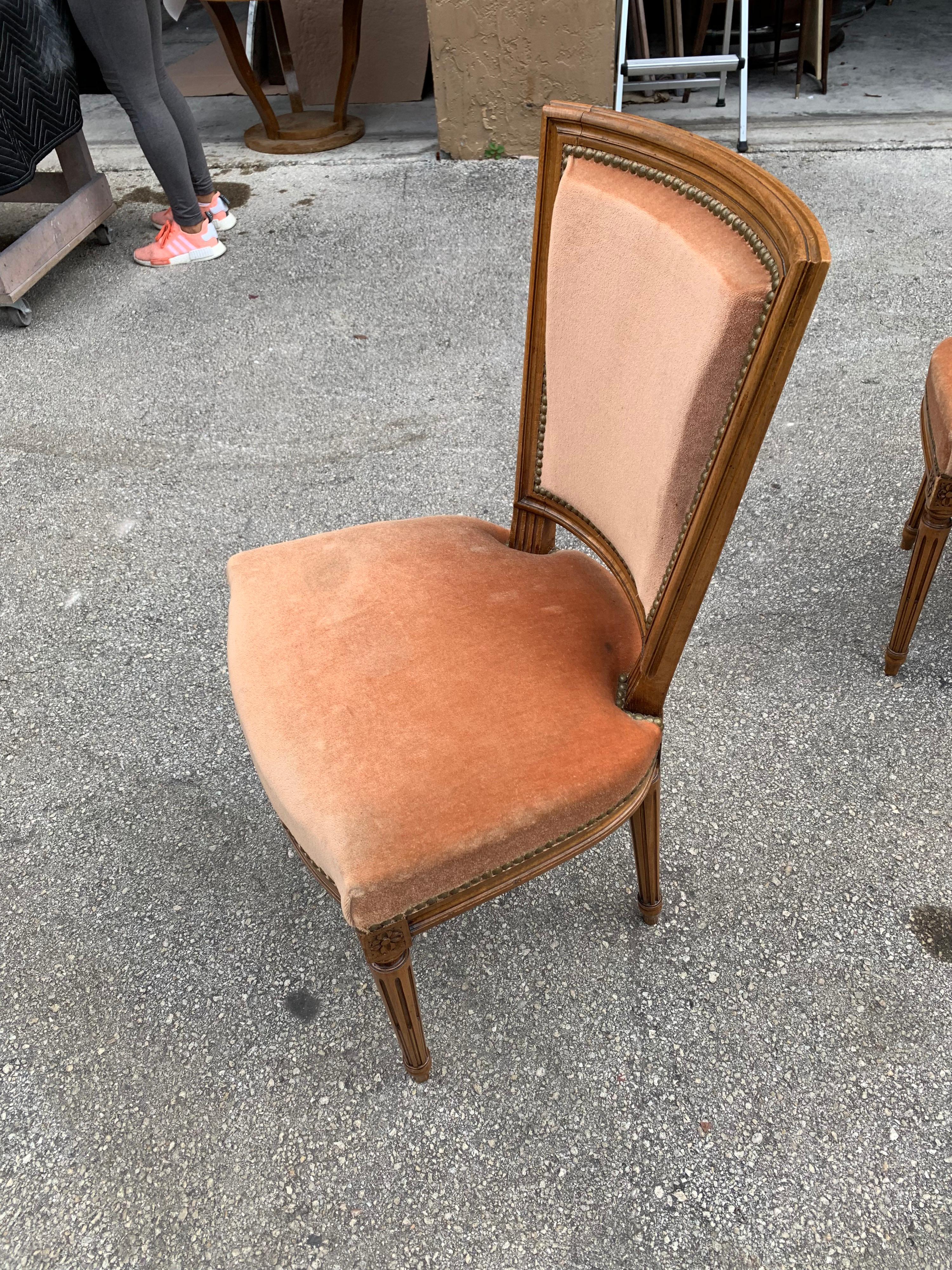Set of 6 French Louis Xvl Solid Mahogany Dining Chairs, 1910s For Sale 11