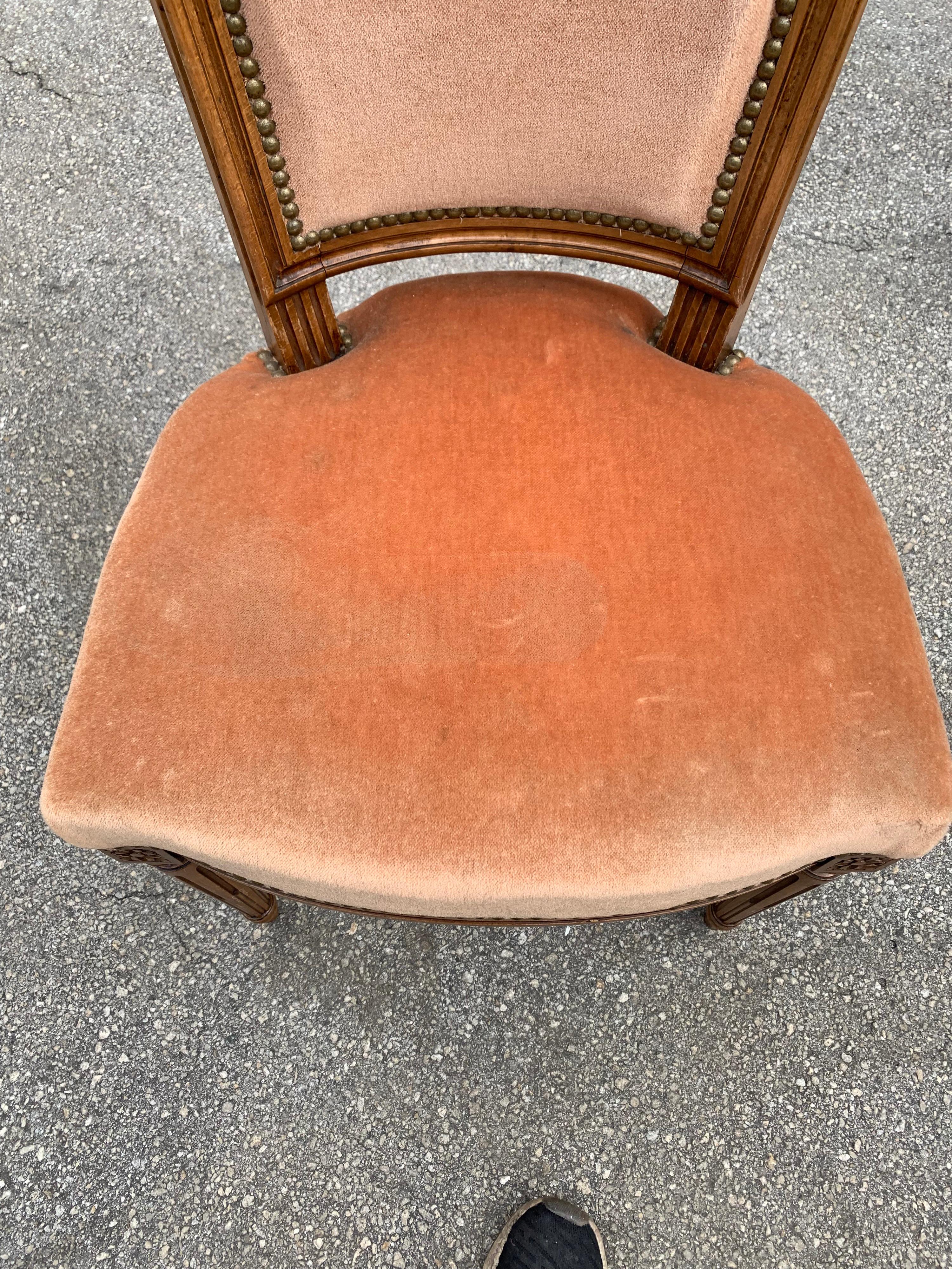 Set of 6 French Louis Xvl Solid Mahogany Dining Chairs, 1910s For Sale 12