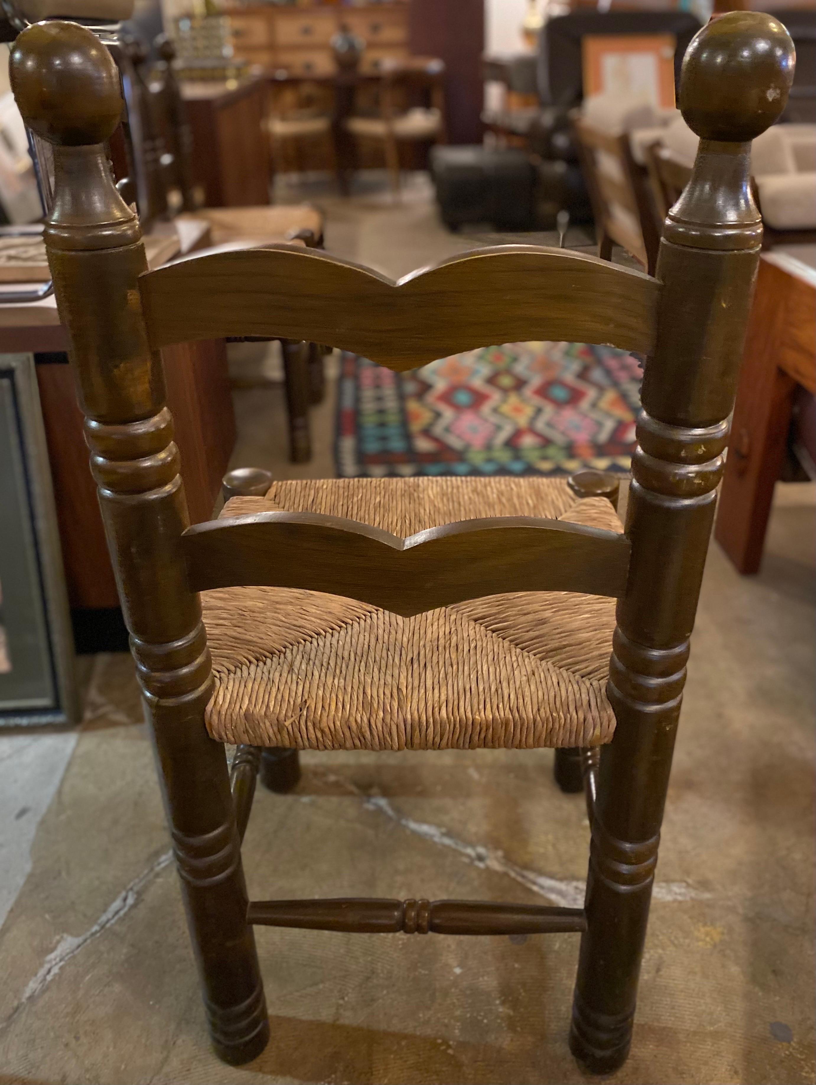 Set of 6 French Mid-Century Brutalist Dining Chairs Style of Charles Dudouyt In Good Condition In San Antonio, TX