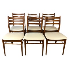 Set of 6 French Mid-Century Scandinavian Style Dining Chairs