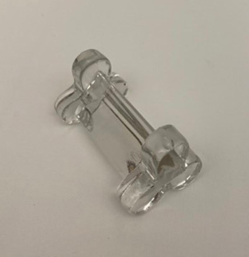 Set of 6 French Midcentury Molded Glass Knife Rests In Good Condition For Sale In Miami, FL