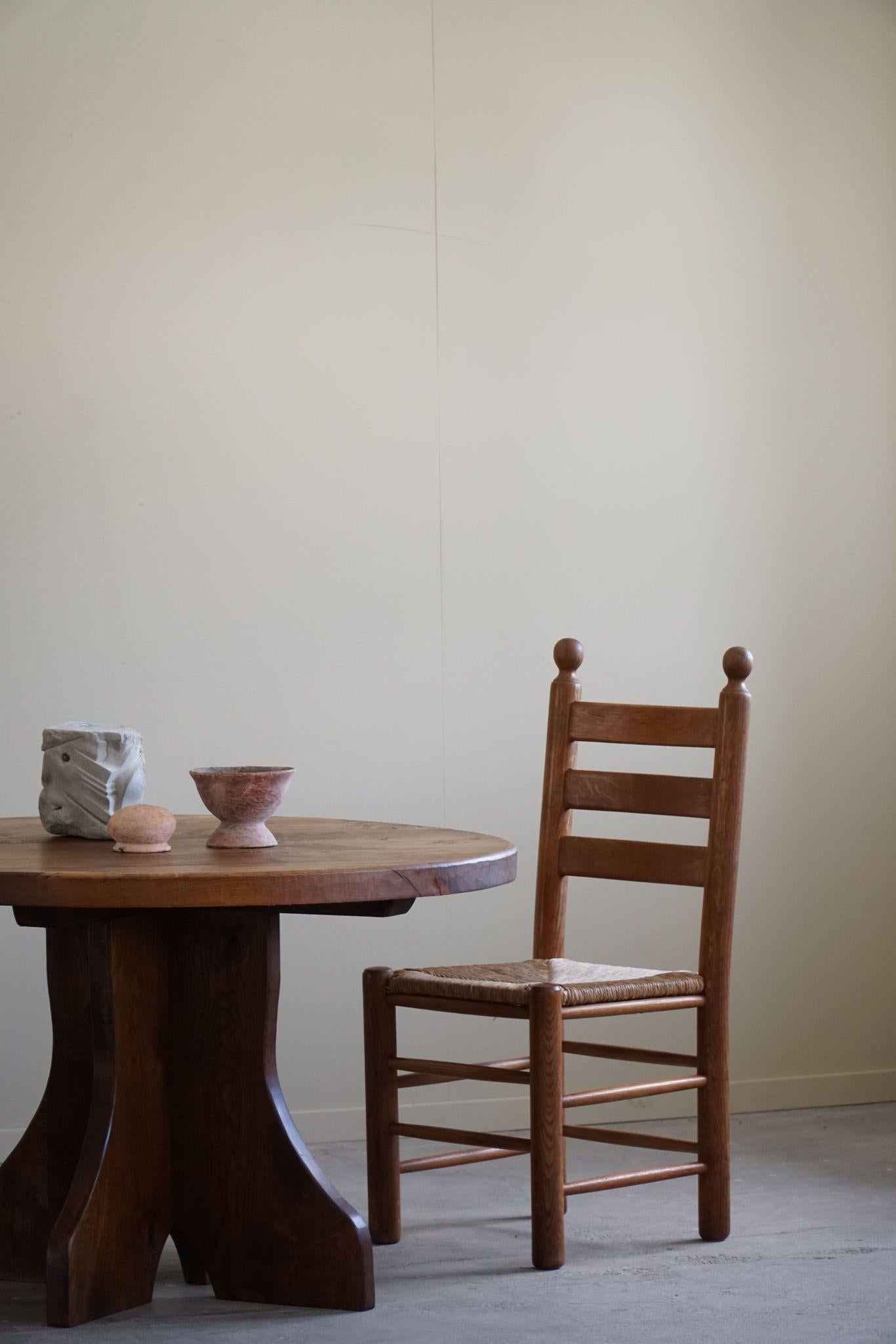 Set of 6 French Modern Brutalist Chairs, Charles Dudouyt Style, Made in 1960s 4