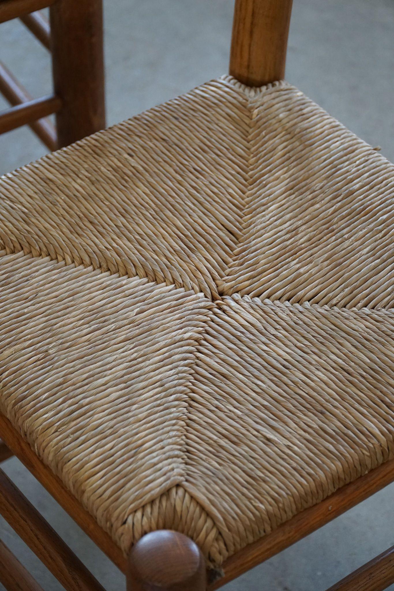 Set of 6 French Modern Brutalist Chairs, Charles Dudouyt Style, Made in 1960s 1