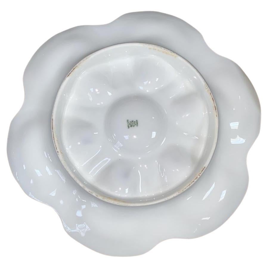 Lote de 6 Platos de Ostra de Porcelana Francesa de Limoges Circa 1900 Belga
