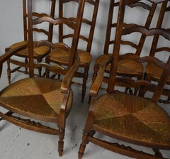 Set of 6 French Provincial Ladder-Back Chairs