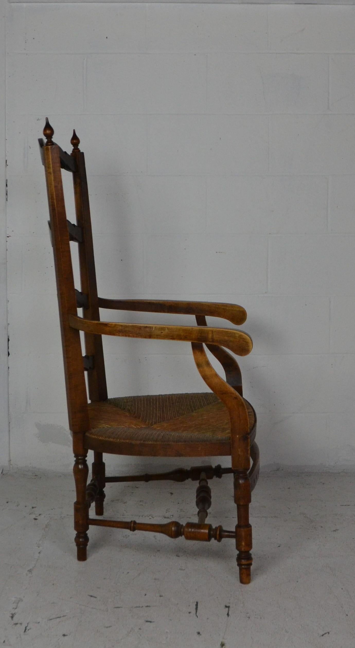 Early 20th Century Set of 6 French Provincial Ladder-Back Chairs