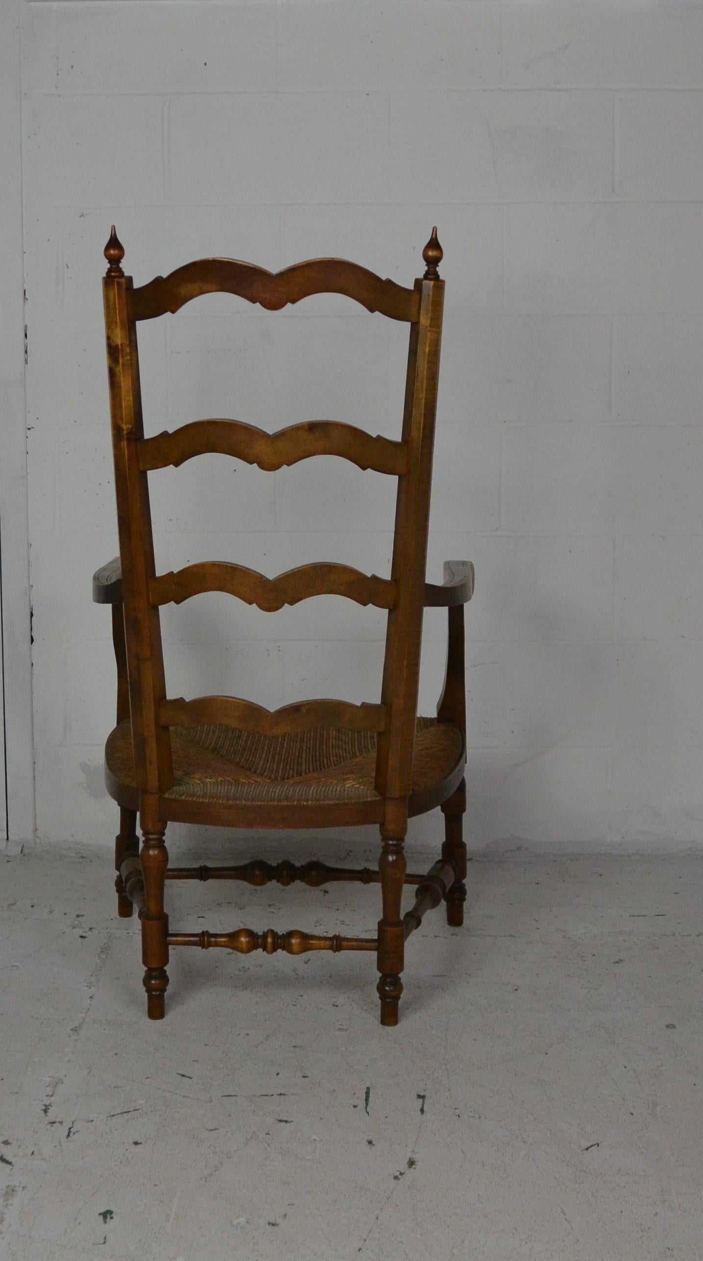 Wood Set of 6 French Provincial Ladder-Back Chairs