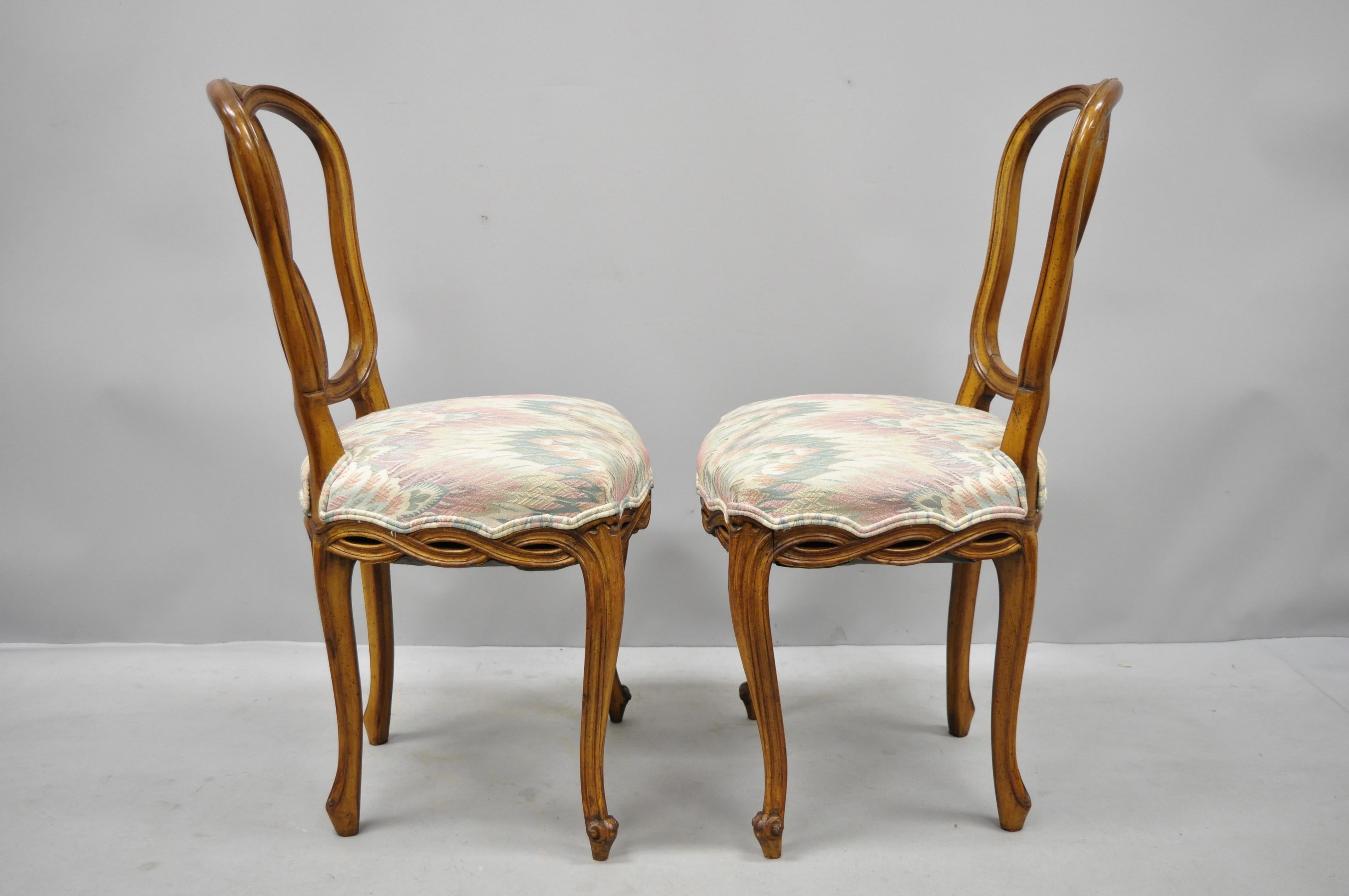 Set of 6 French Provincial Style Pretzel Back Spiral Carved Dining Chairs 2