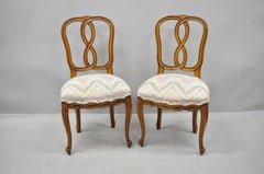 Set of 6 French Provincial Style Pretzel Back Spiral Carved Dining Chairs