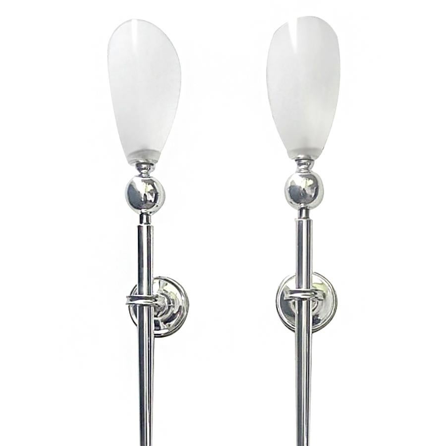 Francese Set di 6 lampade francesi in argento. Venduto a coppia. in vendita