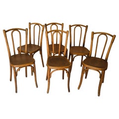 Set of 6 French Vintage Thonet Style Bistro Chairs