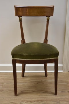 Set of 6 French Walnut Directoire Style Chairs
