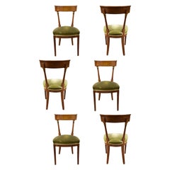 Set of 6 French Walnut Directoire Style Chairs
