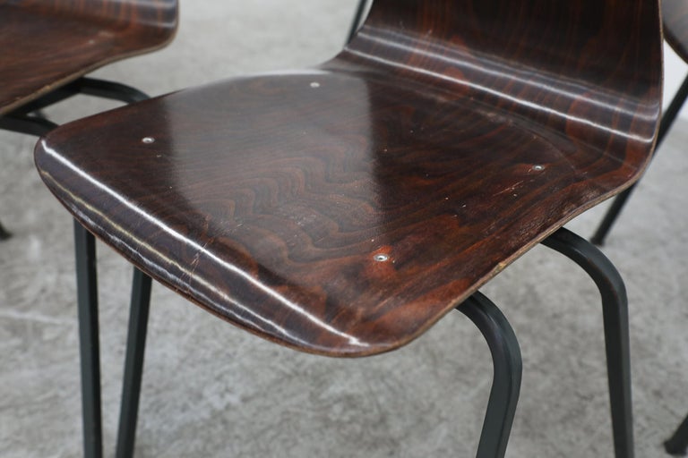 Set of 6 Fritz Hansen Style Stacking School Chairs For Sale at 1stDibs