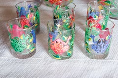 Set of 6 Frog Glasses, Bowl, Pitcher