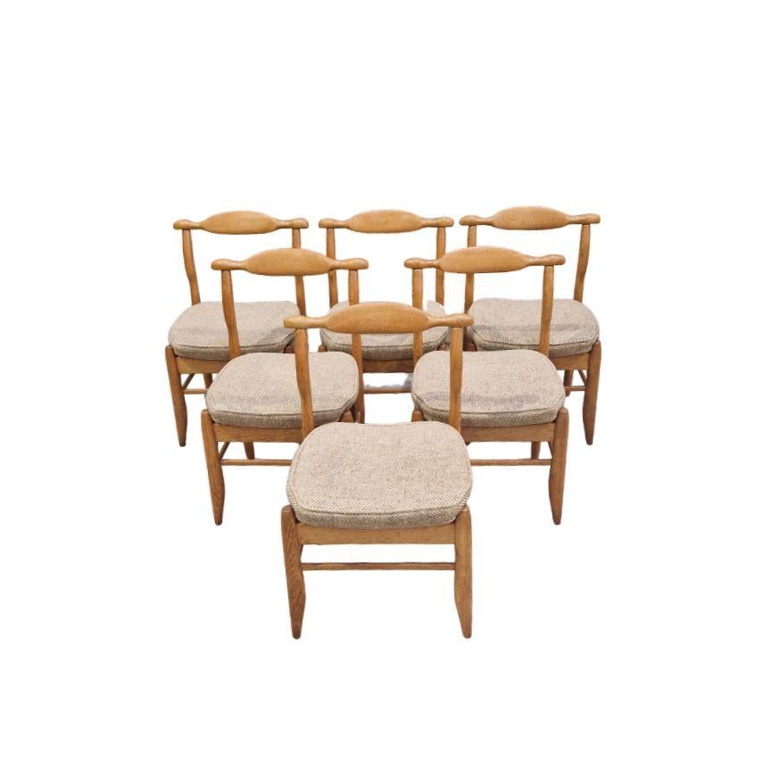Mid-Century Modern Ensemble de 6 fauteuils Fumay de Guillerme et Chambron pour Votre Maison, France, années 1970 en vente