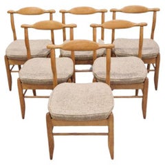 Set of 6 "Fumay"chairs by Guillerme et Chambron for Votre Maison, France, 1970's