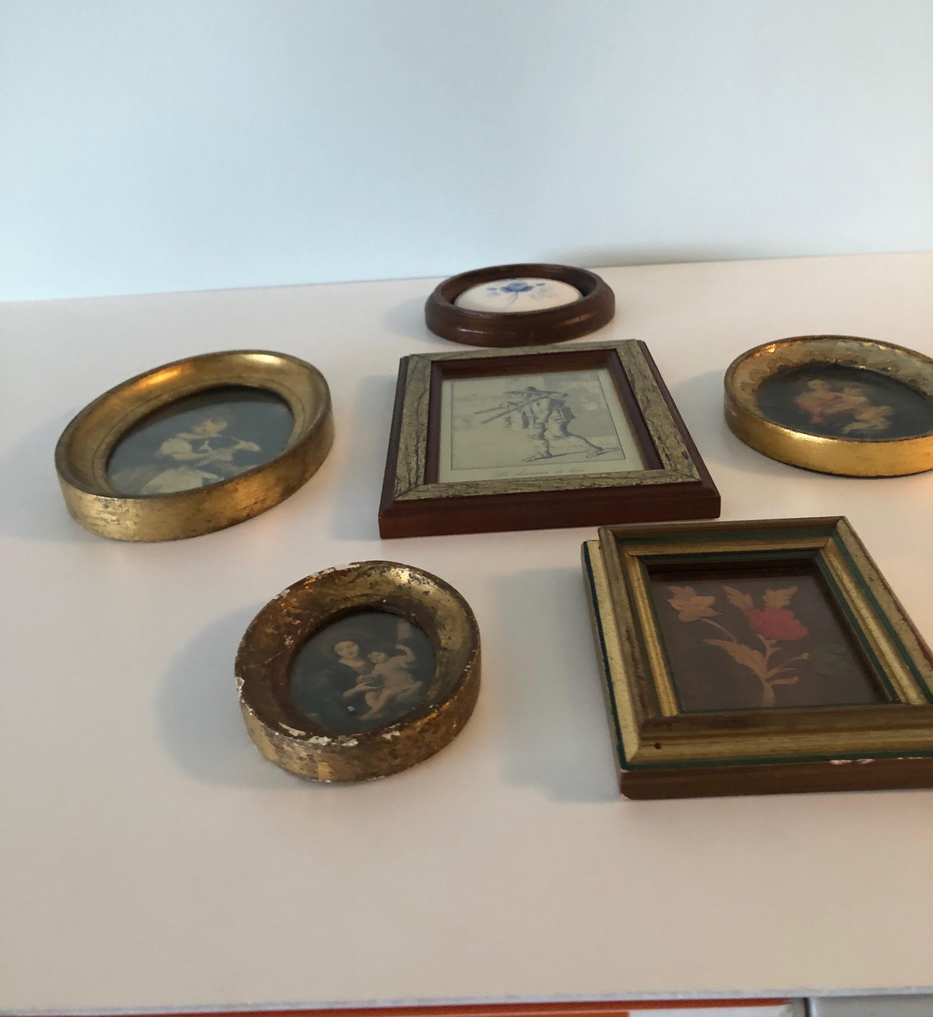 Set of '6' Gallery Wall Framed Miniature Portraits 2