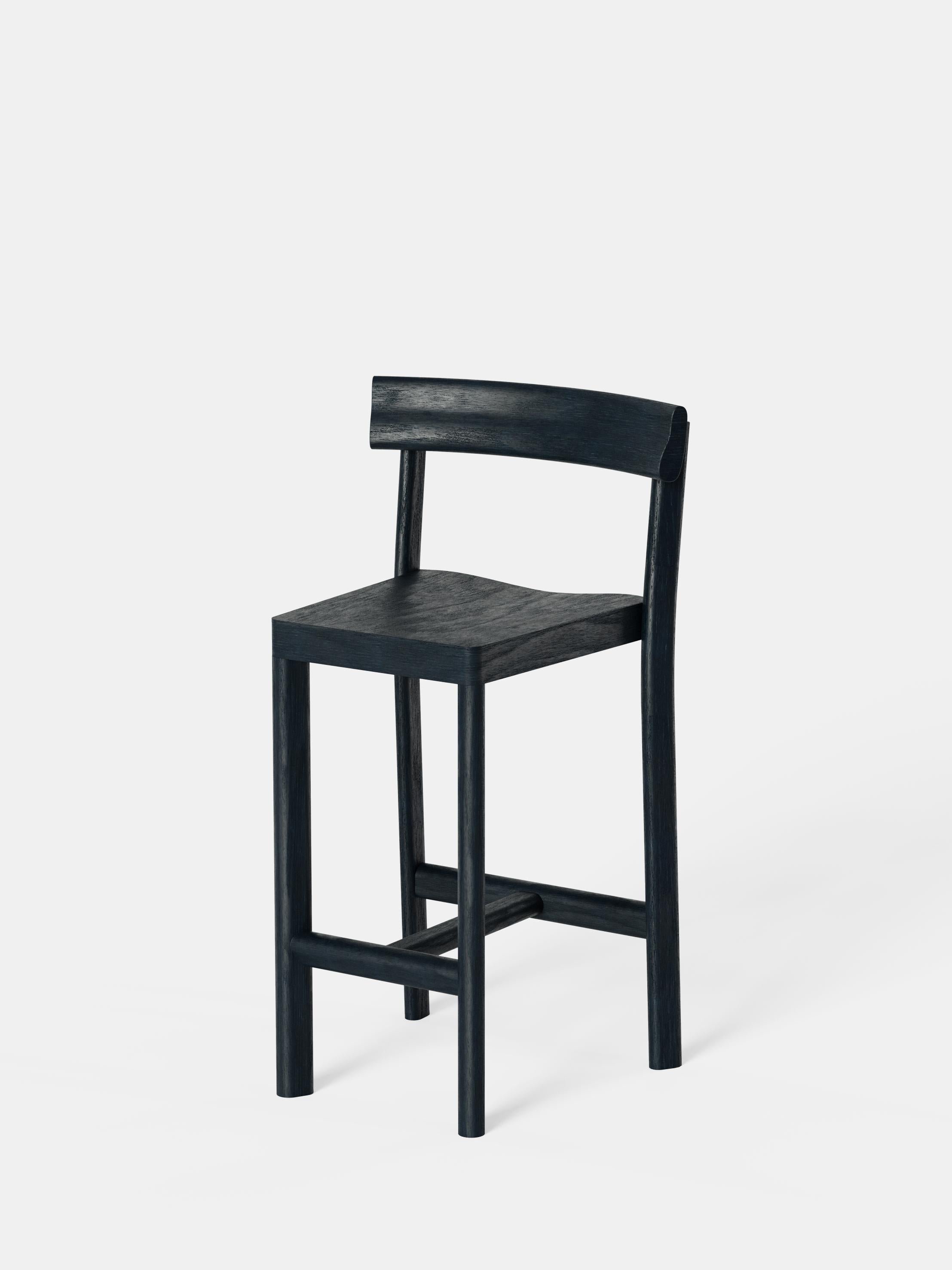 Set of 6 Galta 65 Black Oak Counter Chairs by Kann Design
Dimensions: D 50 x W 43 x H 91.5 cm.
Materials: Black lacquered oak.
Available in other colors.

The Galta counter chair is the big sister of the classic Galta chair. The base stretches and