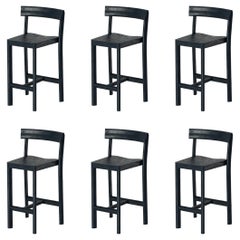 Juego de 6 sillas de mostrador Galta 65 de roble negro de Kann Design