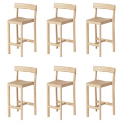 Ensemble de 6 chaises de comptoir en chêne Galta 65 par Kann Design