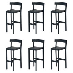 Set of 6 Galta 75 Black Oak Counter Chairs by Kann Design