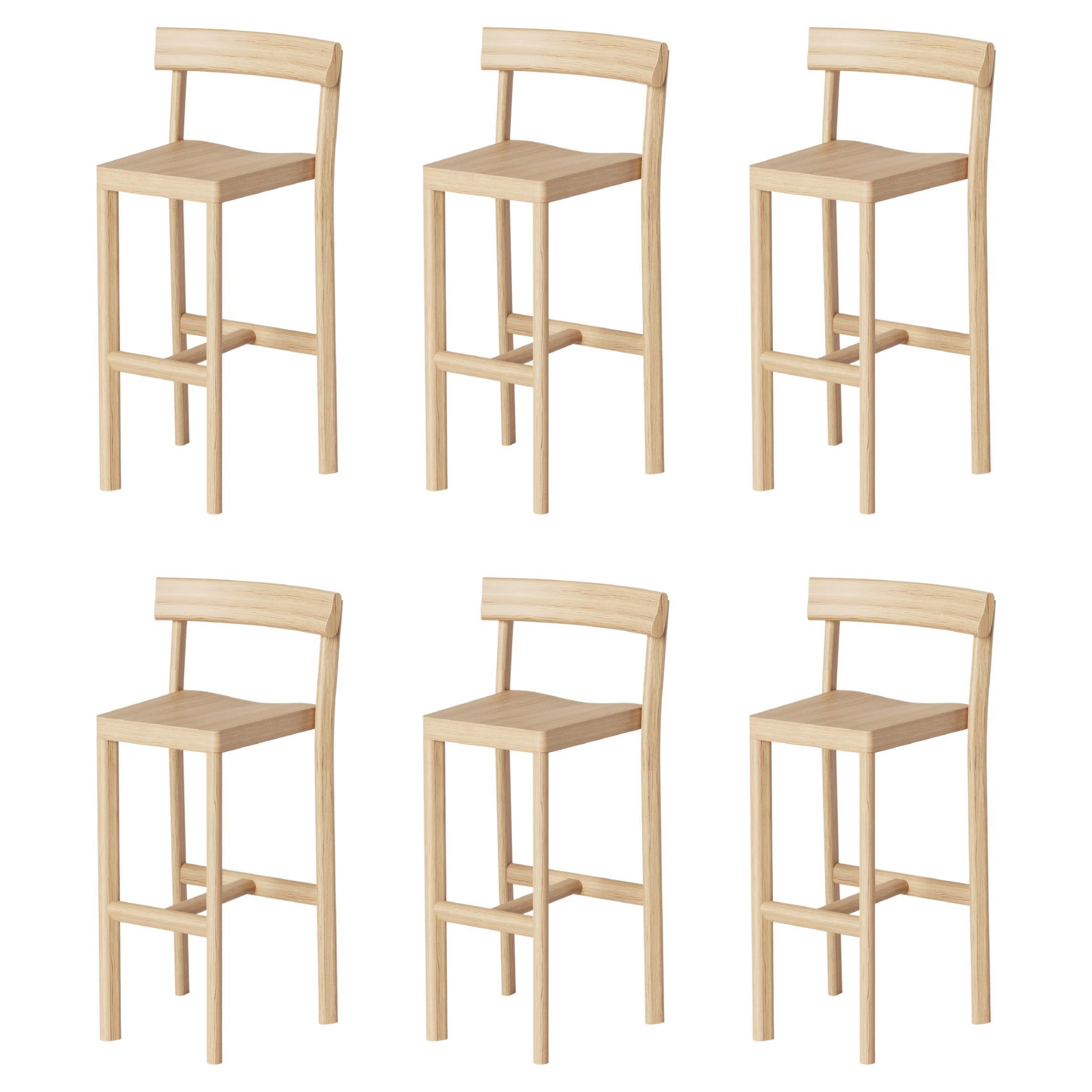 Set of 6 Galta 75 Oak Counter Chairs by Kann Design For Sale
