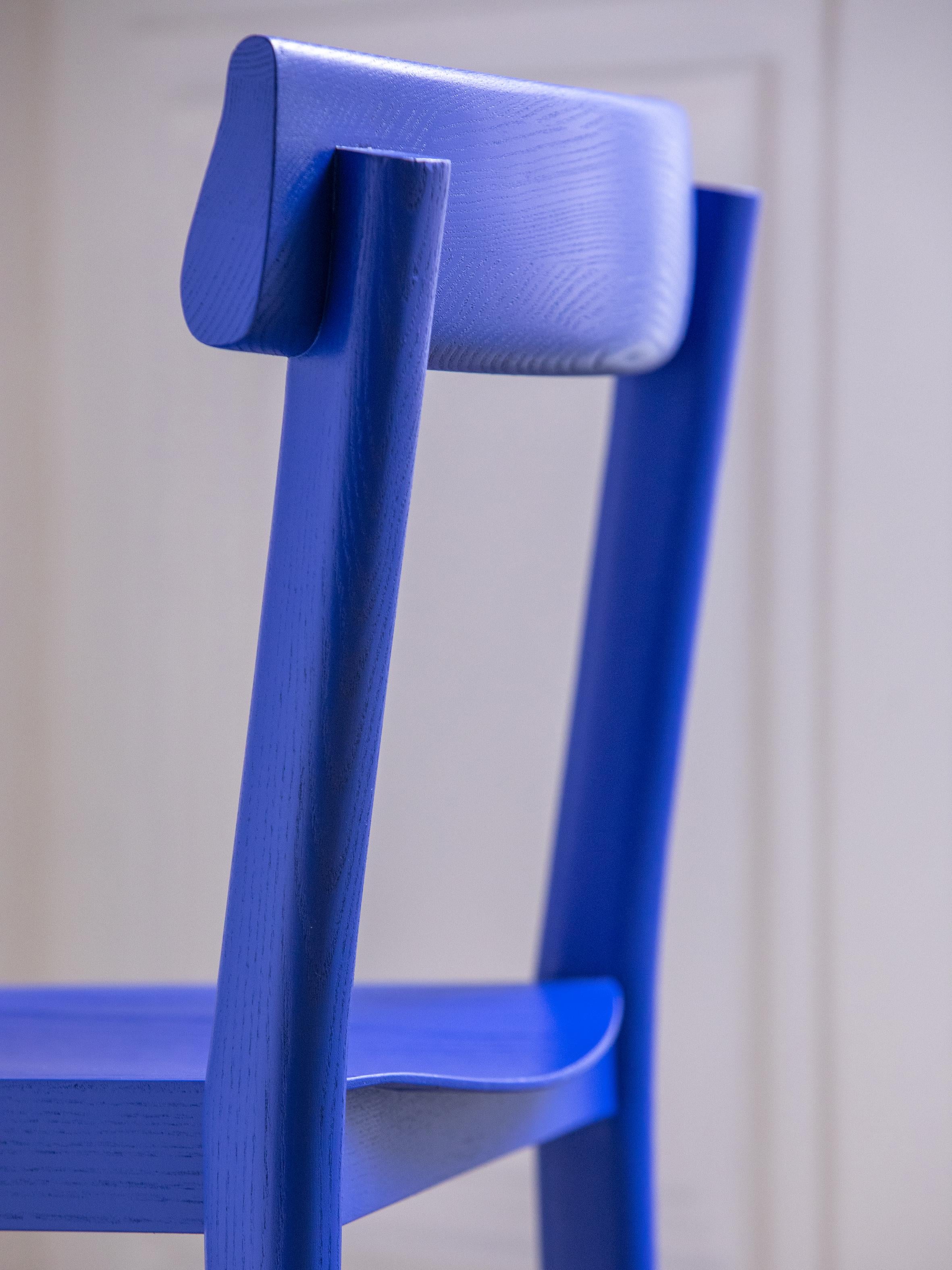Ensemble de 6 chaises en chêne bleu Galta par Kann Design en vente 2