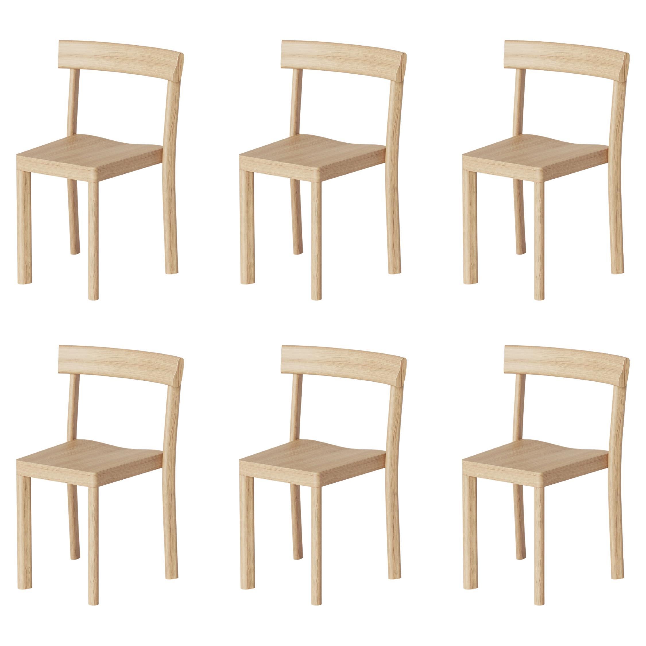 Set of 6 Galta Oak Chairs by Kann Design For Sale
