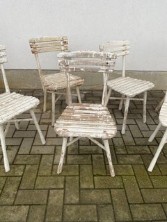 Set of 6 garden or veranda chairs in painted wood circa 1900/1930 Thonet