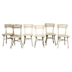 Set of 6 garden or veranda chairs in painted wood circa 1900/1930 Thonet