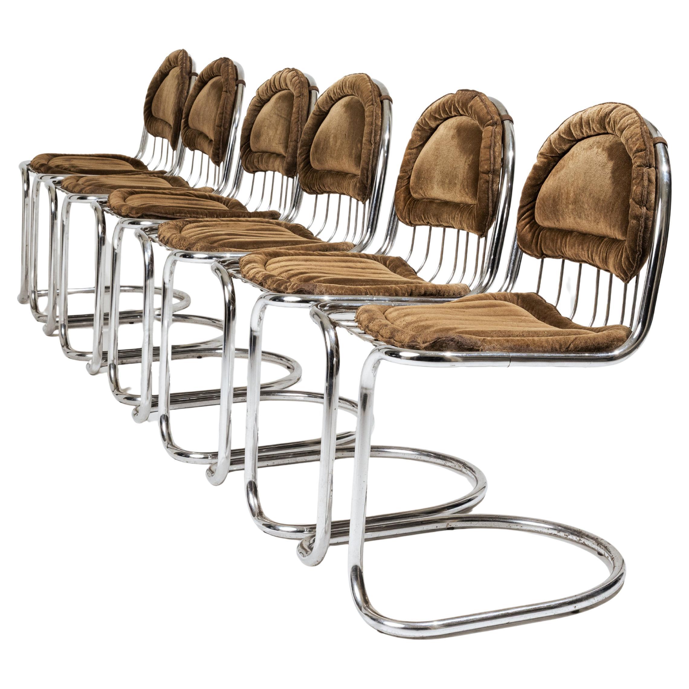 Set of 6 Gastone Rinaldi chairs, 1970s