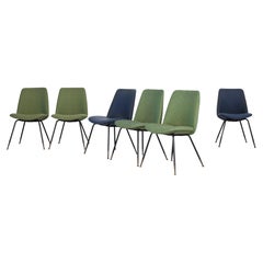 Set of 6 Gastone Rinaldi Model "DU22" dining chairs, Rima 1950, Italy. 