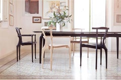 Set of 6 Gaulino Chairs Framed in Natural Varnished Solid Ash and Natural Hide